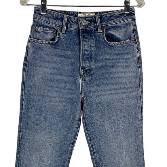 Free People Stella Kick Flare High Rise Raw Hem Cropped Jeans Size 26 - Picture 3 of 14